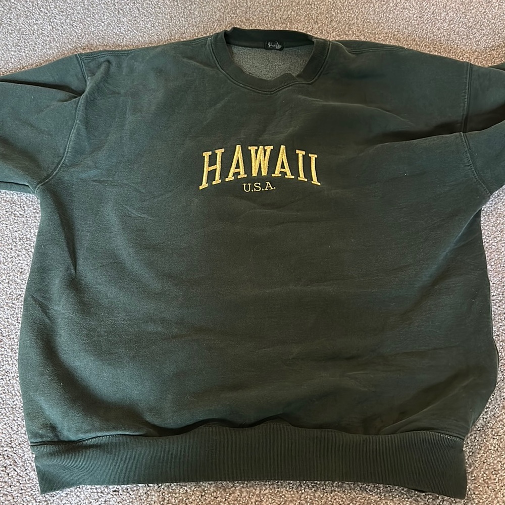 Brandy melville/ john galt green sweatshirt hawaii